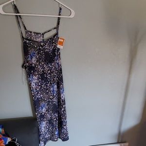 Black/blue floral print dress